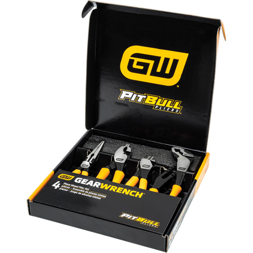 Gearwrench 82203-06 PITBULL Mixed Dual Material Plier Set, 4 Pieces