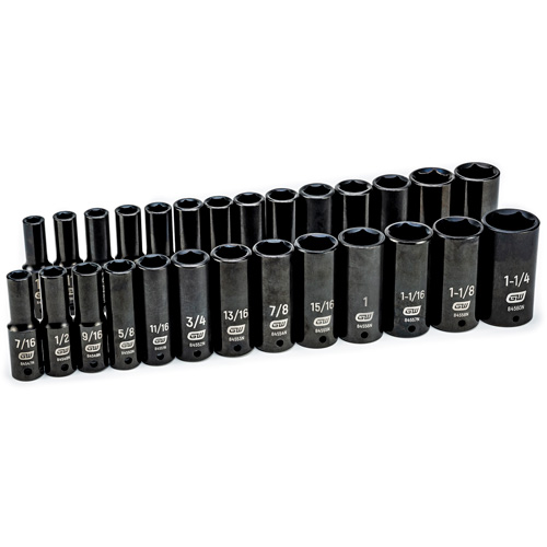 Gearwrench 099575084997 6-Point SAE/Metric Socket Set, 27 Pcs, Impact, 1/2" Drive Size, Deep