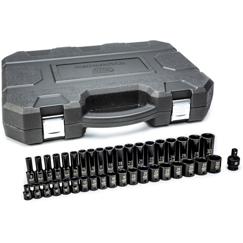 Gearwrench 099575084980 6-Point Standard & Deep Impact Metric Socket Set, 39 Pcs, Impact, 1/2" Drive Size, Deep
