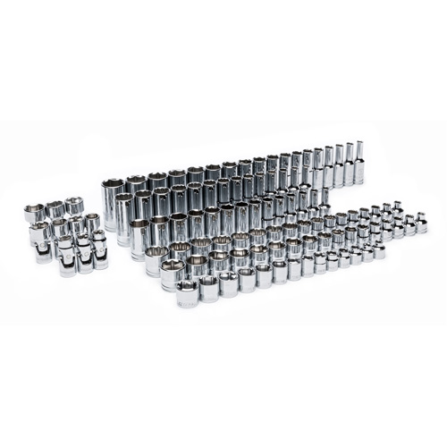 Gearwrench 099575101212 Jeu maître de douilles m&eacute;triques dans un plateau de rangement en mousse, 104 Mcx, Prise de 3/8", Profond