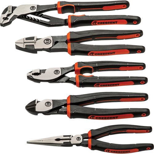 Crescent Z2SET5CG-06 Z2 Mixed Dual Material Plier Set, 5 Pieces