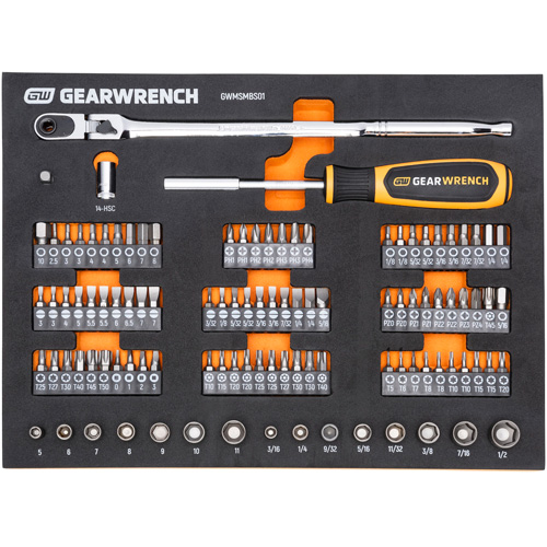 Gearwrench 099575101120 Slim Head Mechanics Tool Set in Foam Storage Tray