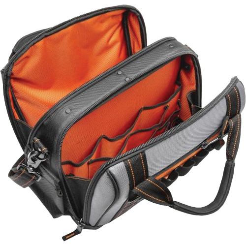 Crescent 037103368782 14" Tradesman Closed Top Tool Bag, Polyester, 32 Pockets, Black/Grey