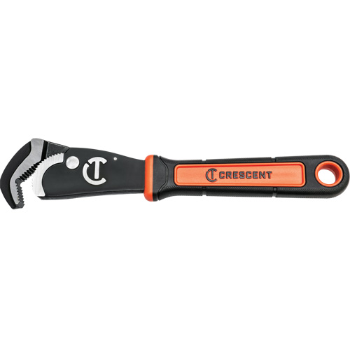 Crescent 037103282781 Cl&eacute; bimat&eacute;riau auto-ajustable pour tuyau, Cap des m&acirc;choires 1-1/2", Longueur 12", Fini Oxyde noir, Prise Coussin&eacute;e