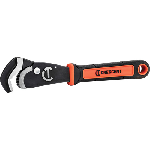 Crescent 037103282781 Cl&eacute; bimat&eacute;riau auto-ajustable pour tuyau, Cap des m&acirc;choires 1-1/2", Longueur 12", Fini Oxyde noir, Prise Coussin&eacute;e