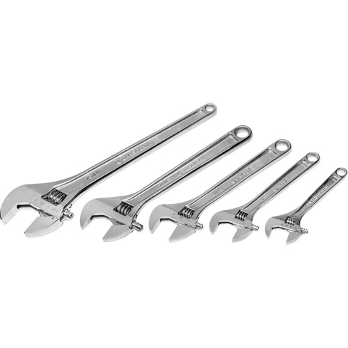 Crescent 037103350572 Chrome Wrench Set, Adjustable, 5 Pieces, Imperial and Metric