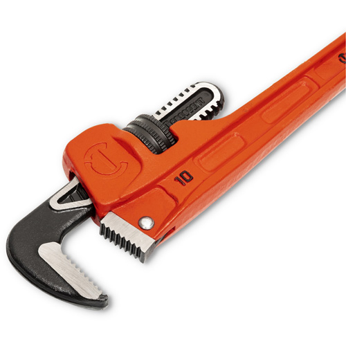 Crescent 037103336491 SLIM JAW Pipe Wrench, 1-9/10" Jaw Capacity, 10" Long, Powder Coated Finish, Non-Ergonomic Handle