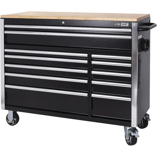 JET 842622 HDRC5212 HD Series Roller Cabinet, 12 Drawers, 51-1/4" W x 21" D x 40-3/10" H, Black
