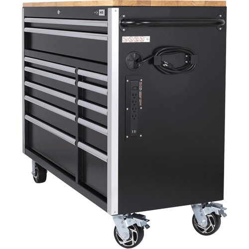 JET 842622 HDRC5212 HD Series Roller Cabinet, 12 Drawers, 51-1/4" W x 21" D x 40-3/10" H, Black