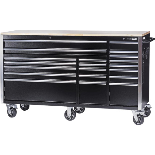 JET 842631 HDRC7220 Armoire mobile de s&eacute;rie HD, 20 tiroirs, 72" la x 24" p x 42-3/10" h, Noir