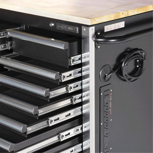 JET 842631 HDRC7220 Armoire mobile de s&eacute;rie HD, 20 tiroirs, 72" la x 24" p x 42-3/10" h, Noir