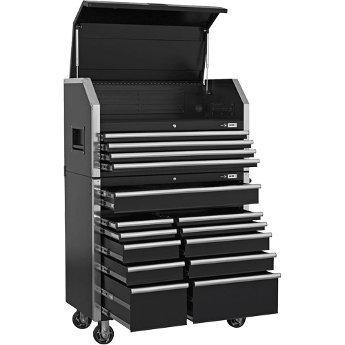 JET 842961 HDCC-4115 HD Series Toolbox Combo, 21-1/2" D x 44-1/5" W x 63-3/10" H, Black