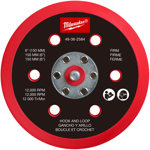 Milwaukee 49-36-2584 Tampon de support doux &agrave; boucle et crochets pour le ponçage