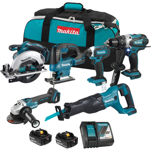 Makita DLX6123M LXT 6-Tool Combo Kit, 18 V