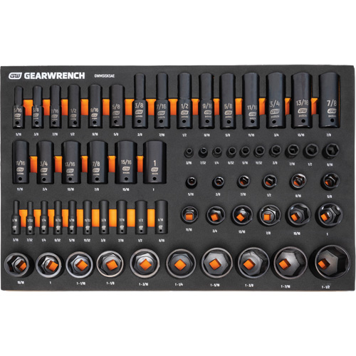 Gearwrench MEGAMOD247 Jeu d'outils de m&eacute;canicien dans des plateaux modulaires en mousse avec conteneur de rangement, 247 morceaux
