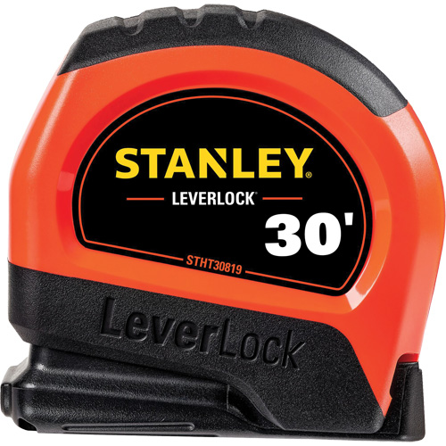 Stanley Tools STHT30819S High-Visibility LEVERLOCK&reg; Tape Measure, 30', Imperial Graduations
