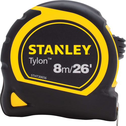 Stanley Tools STHT30656 Ruban &agrave; mesurer en Tylon, 1" x 26'/8 m, Marques de goujon Imp&eacute;rial & m&eacute;trique