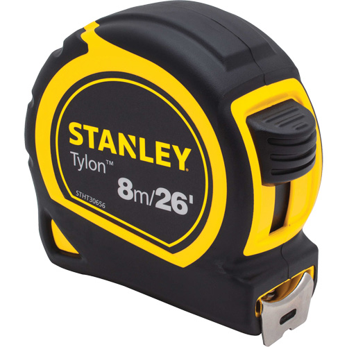Stanley Tools STHT30656 Ruban &agrave; mesurer en Tylon, 1" x 26'/8 m, Marques de goujon Imp&eacute;rial & m&eacute;trique