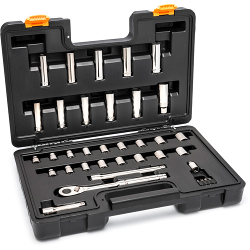 Gearwrench GW72SSCBMTS Jeu d'outils pour m&eacute;canicien &agrave; 72 dents, 12 pans et &agrave; prise de 3/8"
