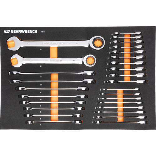 Gearwrench MEGAMOD358 Jeu d'outils m&eacute;triques pour m&eacute;canicien MEGAMOD dans des plateaux en mousse modulaire avec armoire roulante &agrave; outils, 358 morcea