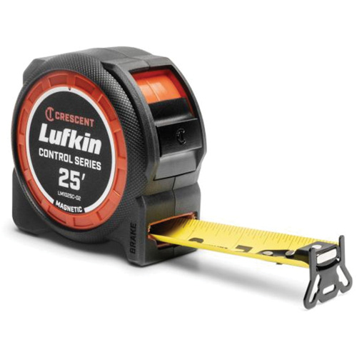 Lufkin By Crescent LM1025C-02 Ruban &agrave; mesurer magn&eacute;tique CONTROLTOUCH, 1-3/16" x 25', Marques de goujon SAE