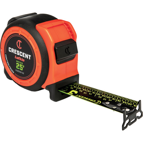 Lufkin By Crescent L1025CB-02  CONTROLTOUCH NITE EYE Tape Measure, 1-3/16" x 25', SAE Graduations