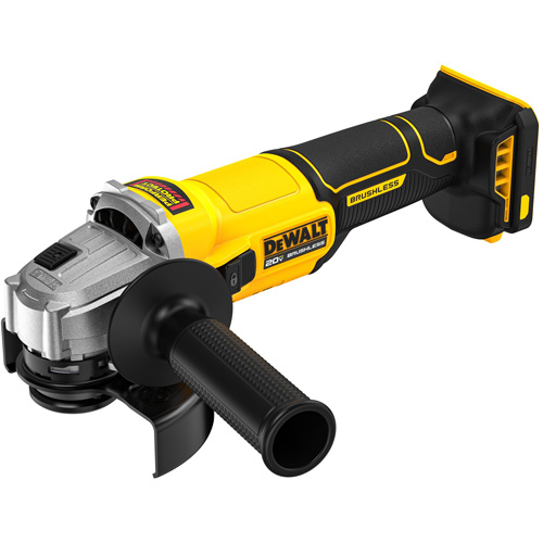 DEWALT DCG407B Meuleuse sans fil, sans balai &agrave; interrupteur lat&eacute;ral (outil seulement), Roue de 4-1/2", 20 V