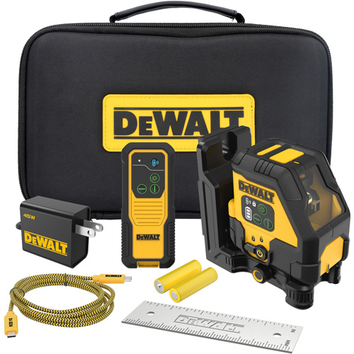 DEWALT DCLE14201G USB Rechargeable Green Cross Line Laser Kit