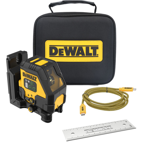 DEWALT DCLE14201GB Ensemble de laser vert en croix USB rechargeable
