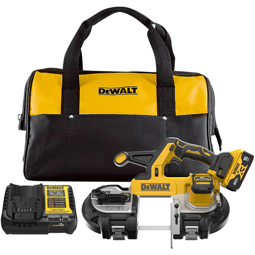 DEWALT DCS378P1 XR&reg; Mid-Size Bandsaw with 5 Ah Battery Kit, 20 V, 3-3/8" Capacity