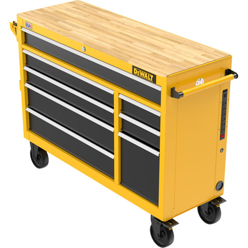 DEWALT DWST52083 Heavy-Duty Mobile Workstation, 8 Drawers, 52" W x Yellow