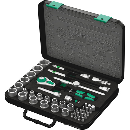 Wera Tools 05003594001 8100 SB 2 Zyklop Speed Ratchet Set, 43 Pcs, 3/8" Drive Size