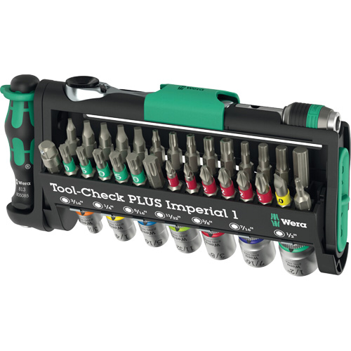 Wera Tools 05049060001 Tool-Check PLUS Imperial 1 Tool Set, 39 Pcs, 1/4" Drive Size