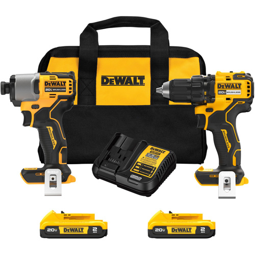 DEWALT DCK227D2 Ensemble de tournevis &agrave; chocs & tournevis/perceuse sans fil et sans balai, Lithium-ion, 20 V