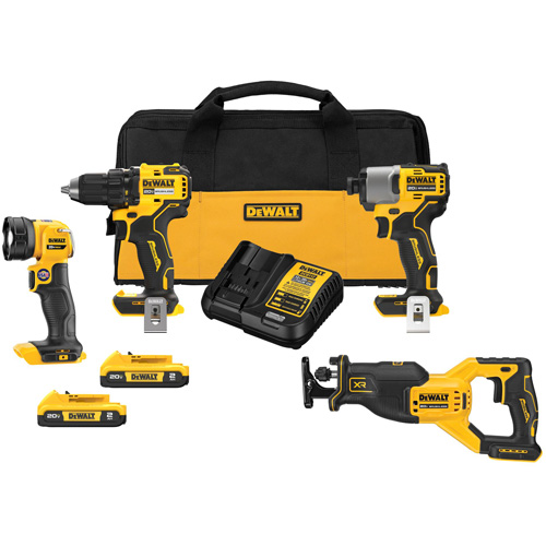 DEWALT DCK427D2 Ensemble de quatre outils combin&eacute;s sans fil et sans balai XR, Lithium-ion, 20 V