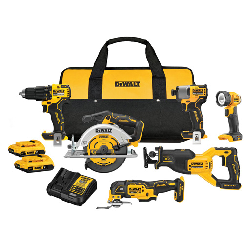 DEWALT DCK628D2 Ensemble de six outils &agrave; moteur sans balai V20, Lithium-ion, 20 V
