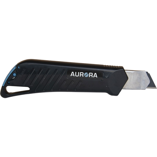 Outils Aurora UAY902 Couteau professionnel de 18 mm avec verrouillage &agrave; cliquet, Acier inoxydable, Robuste, Prise en Plastique