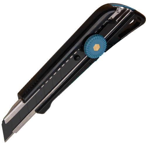Outils Aurora UAY902 Couteau professionnel de 18 mm avec verrouillage &agrave; cliquet, Acier inoxydable, Robuste, Prise en Plastique