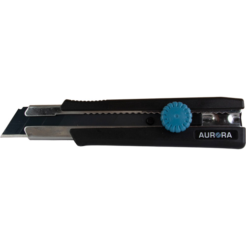 Outils Aurora UAY904 Couteau r&eacute;tractable de 25 mm, Acier inoxydable, Robuste, Prise en Caoutchouc