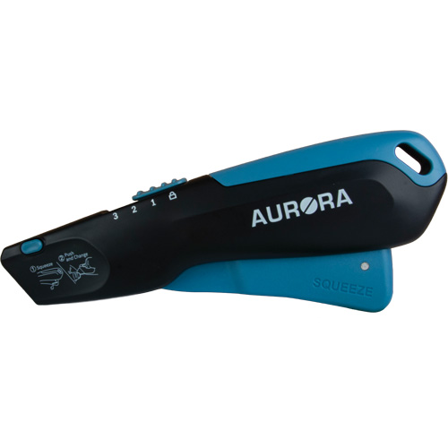 Aurora Tools UAY906 Retractable Safety Knife , Stainless Steel, Heavy-Duty, Plastic/Aluminum Handle