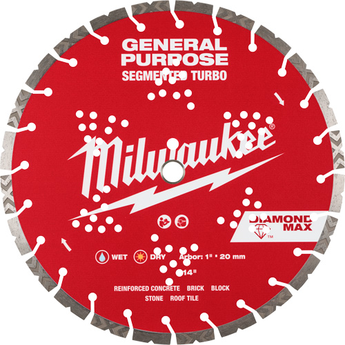 Milwaukee 49-93-9014 DIAMOND MAX Segmented Turbo General Purpose Diamond Blade