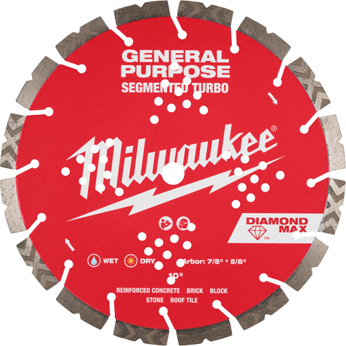 Milwaukee 49-93-9010 Lame diamant&eacute;e segment&eacute;e turbo &agrave; usage g&eacute;n&eacute;ral DIAMOND MAX 