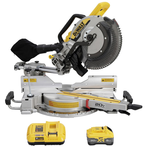 DEWALT DCS785WW1 Trousse scie &agrave; onglets coulissante &agrave; double biseau 20V MAX* XR