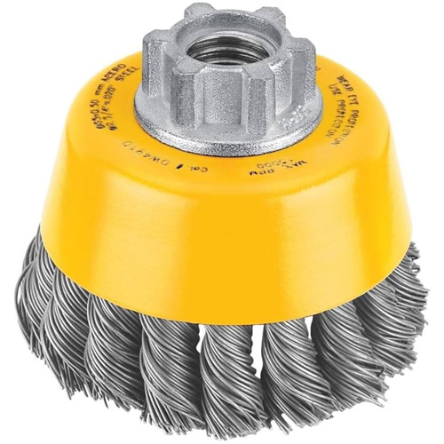 DEWALT DW4910S HP Carbon Knot Wire Cup Brush, 3" Dia. x 5/8"-11 Arbor