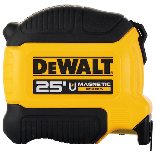 DEWALT DWHT39125S Ruban &agrave; mesurer magn&eacute;tique compact, 25', Marques de goujon Imp&eacute;rial