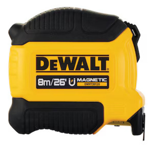 DEWALT DWHT39126S Ruban &agrave; mesurer magn&eacute;tique compact, 26'/8 m, Marques de goujon Imp&eacute;rial & m&eacute;trique