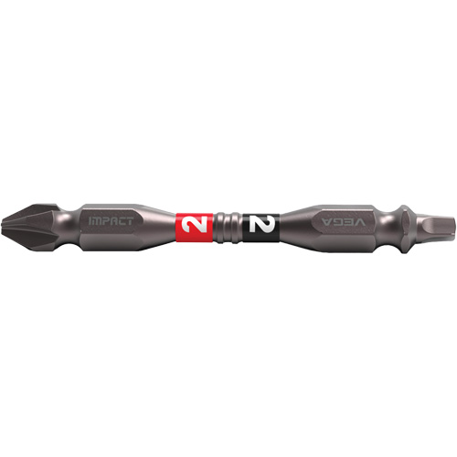 Vega T165P2R2BT Impactech&reg; Double End Power Bits, Double Phillips, P2-R2 Tip, 1/4" Drive Size, 2-9/16" Length