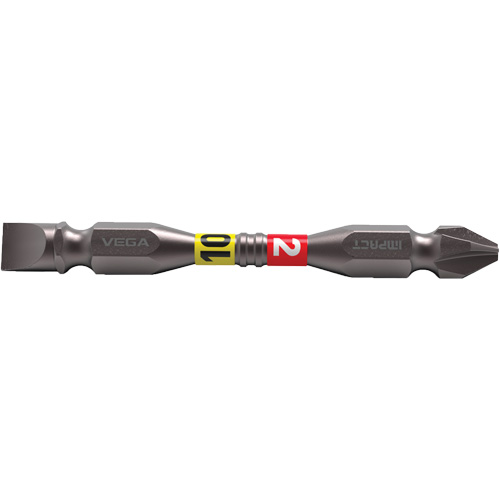Vega T165P2F10BT Impactech&reg; Double End Power Bits, Double Torx&reg;, P2-SL10 Tip, 1/4" Drive Size, 2-9/16" Length