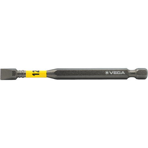 Vega T190F12A Impactech&reg; Power Bit, Slot, 12F-14R Tip, 1/4" Drive Size, 3-1/2" Length