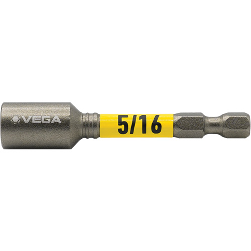 Vega T165MN516 Tourne-&eacute;crou Impactech, Embout 5/16", Prise 1/4", 2-9/16" lo, Magn&eacute;tique